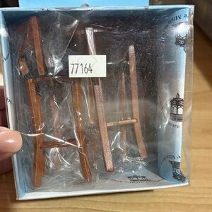 Wooden Doll Easel Trio - Brown - Unbranded